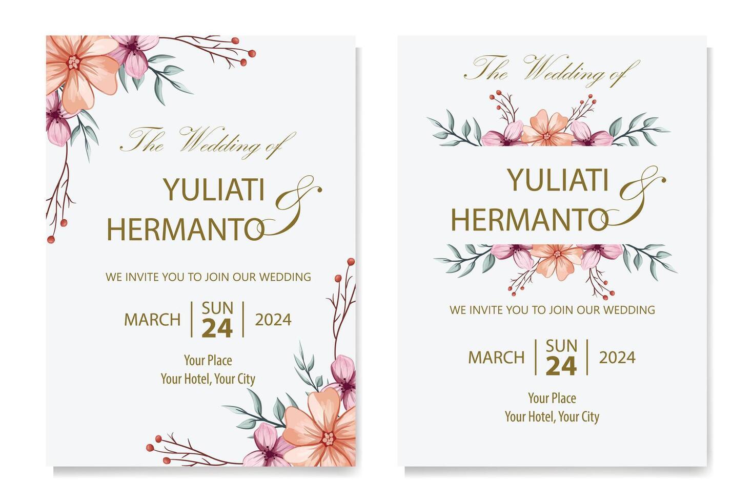 decorativo floral follaje ornamento para Boda invitación vector