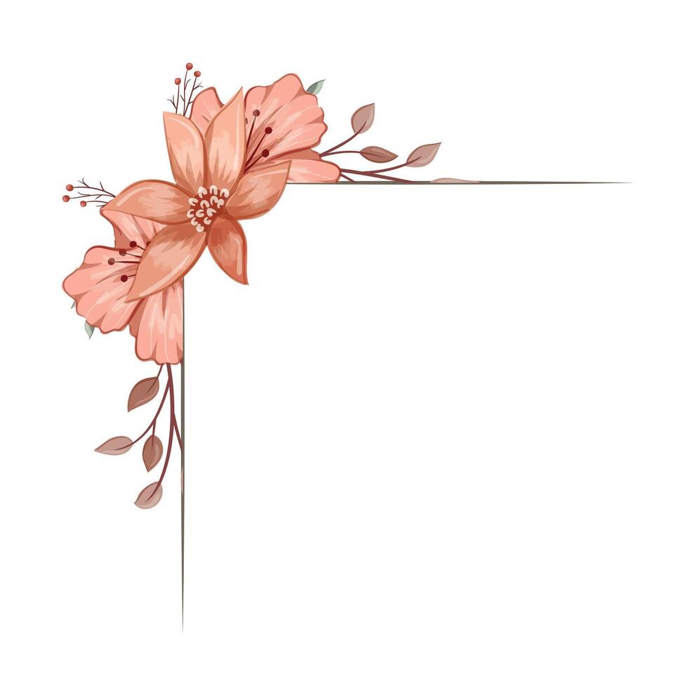 Decorative Floral Foliage Ornament for Wedding Invitation vector