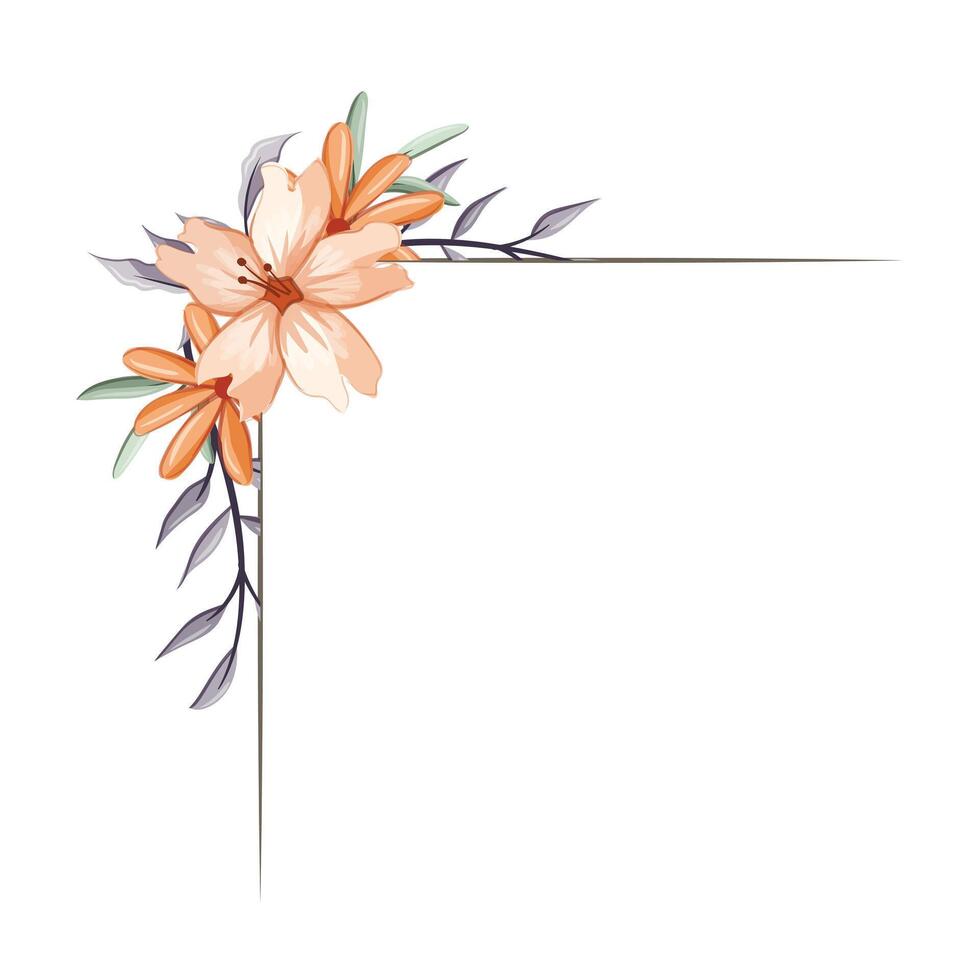 Decorative Floral Foliage Ornament for Wedding Invitation vector