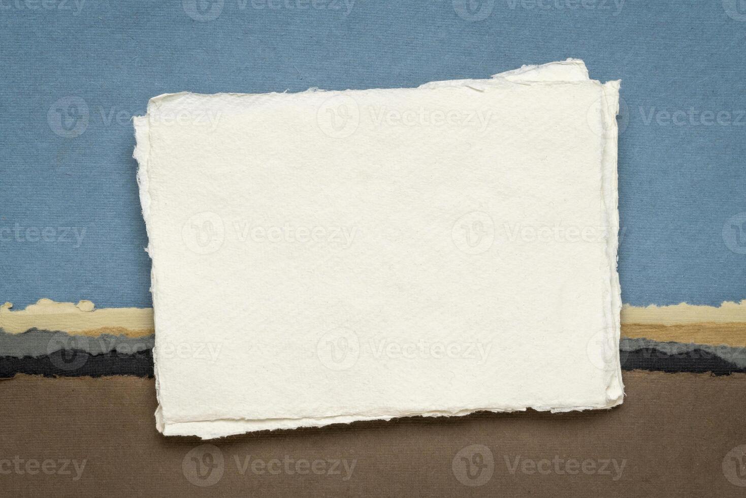 sheet of white Khadi rag paper photo