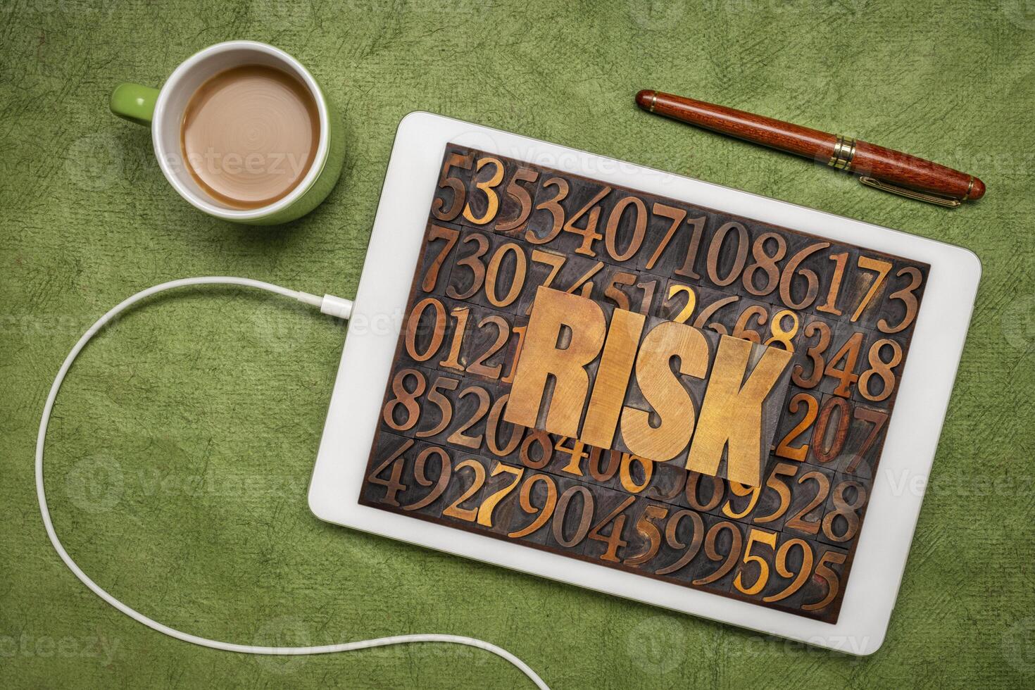 risk word in wood type photo