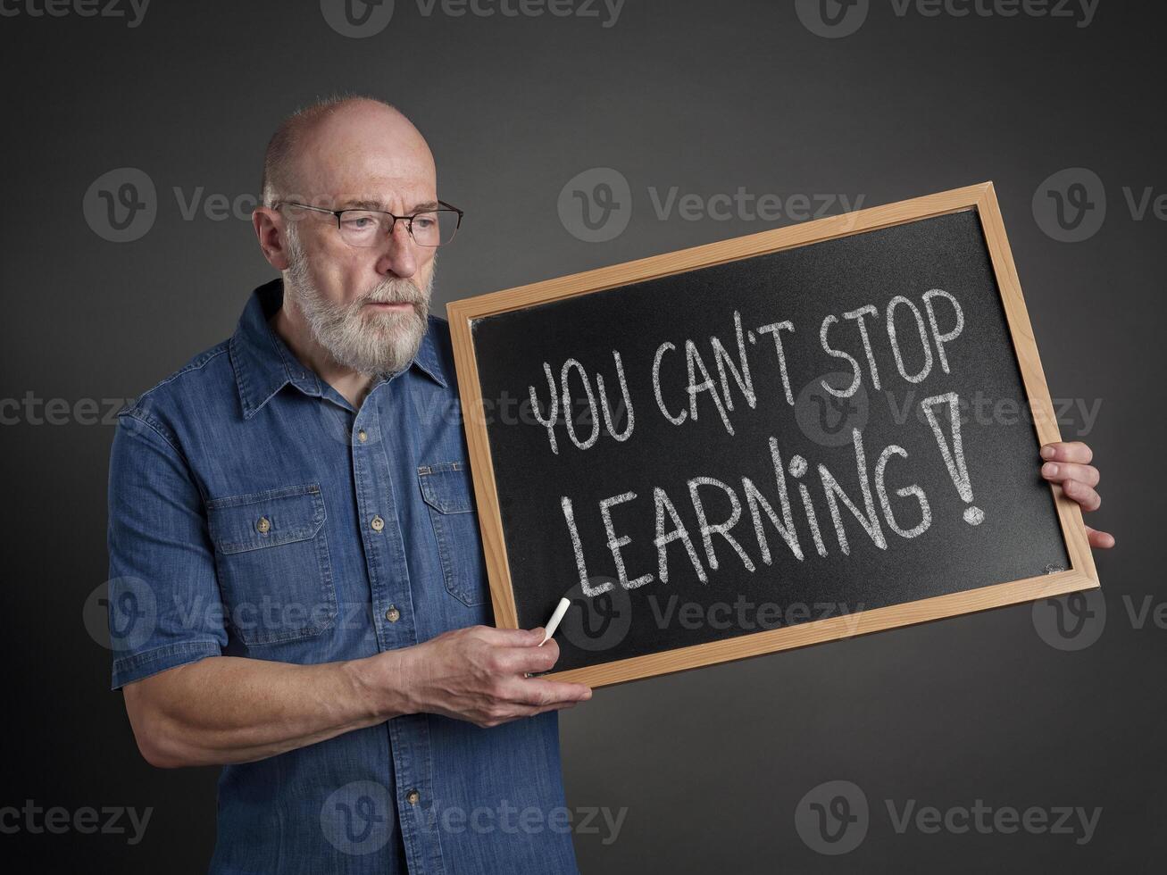 you can not stop learning blackboard sign photo