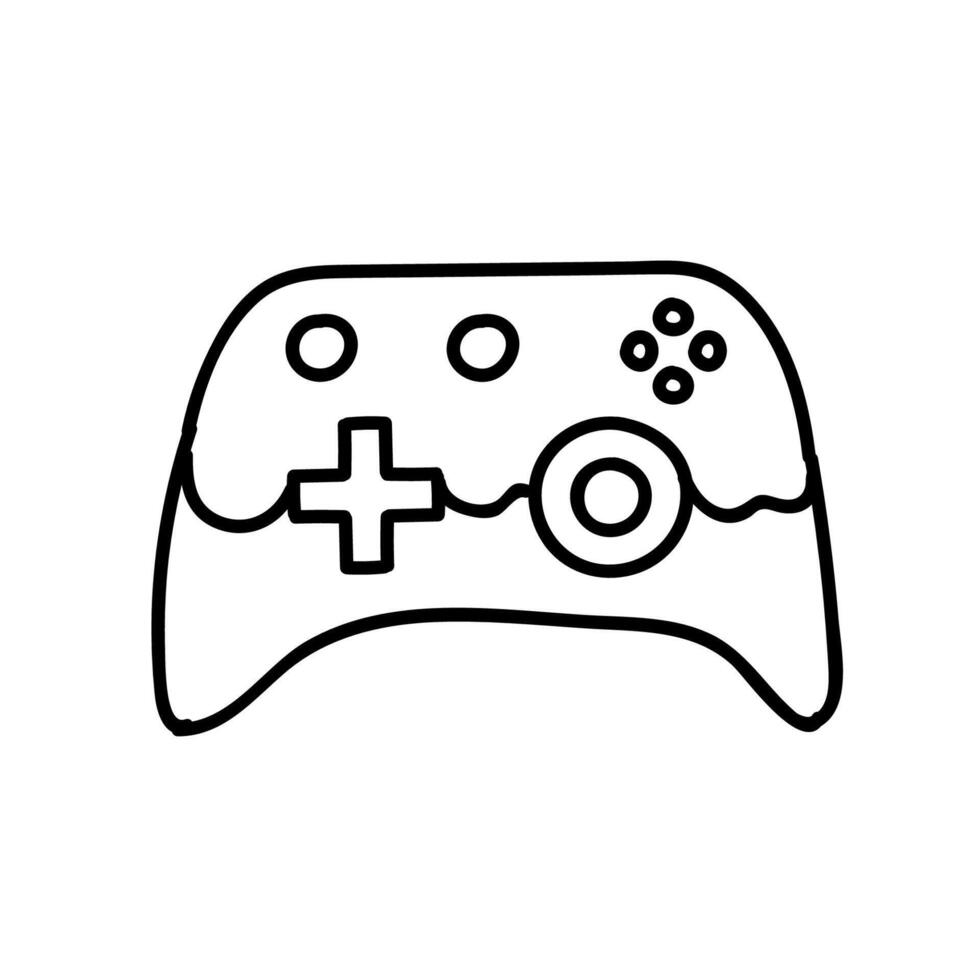 Game controller icon. Hand drawn vector illustration.