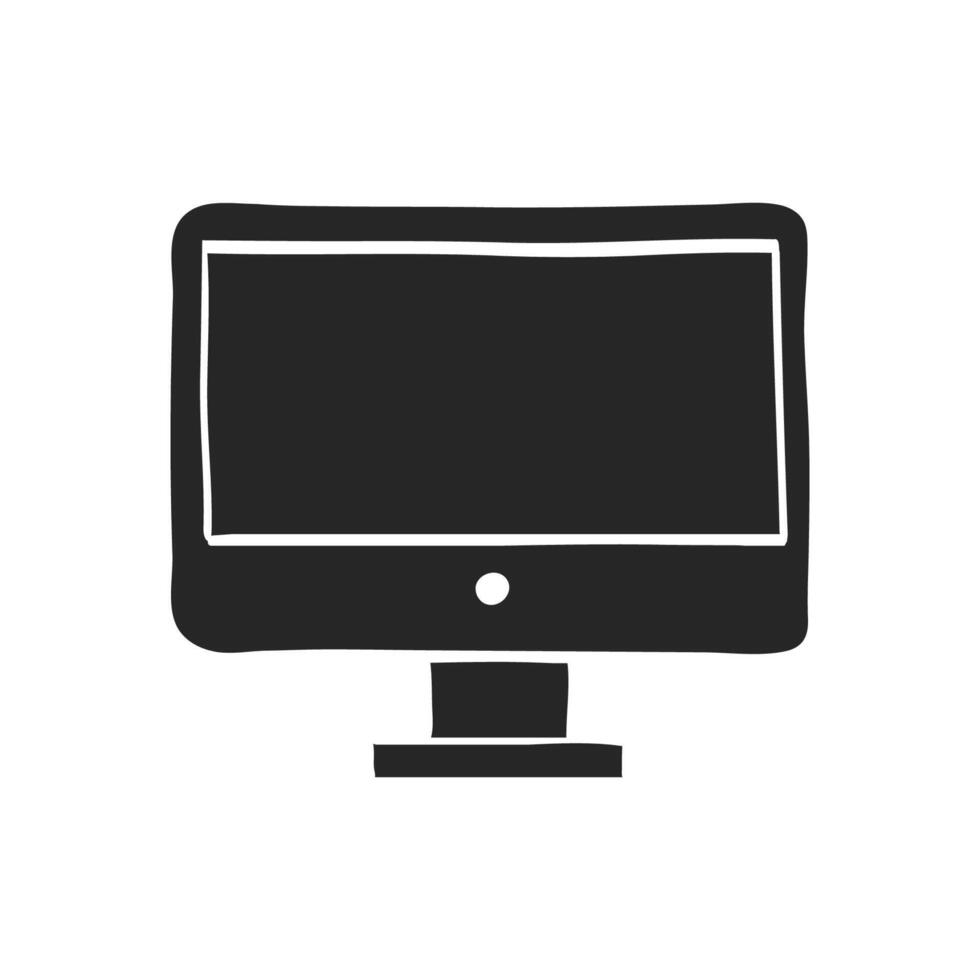 Hand drawn Desktop computer vector illustration