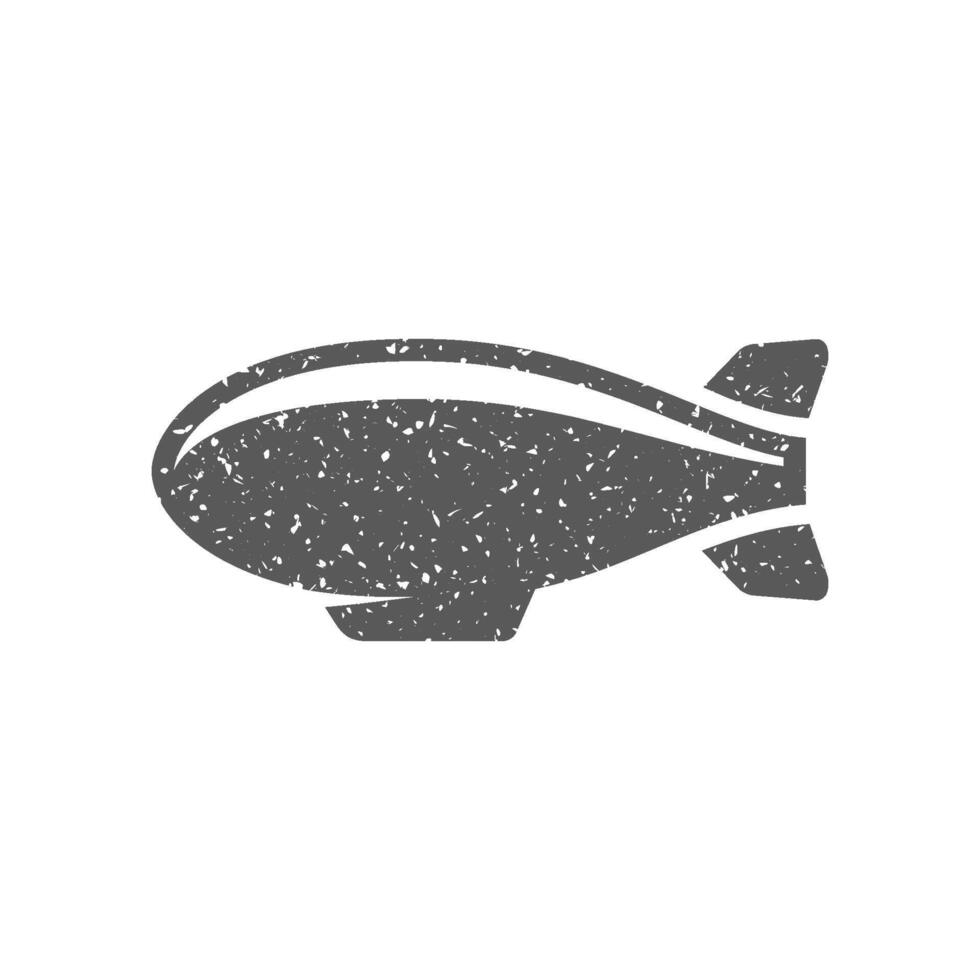 Airship icon in grunge texture vector illustration