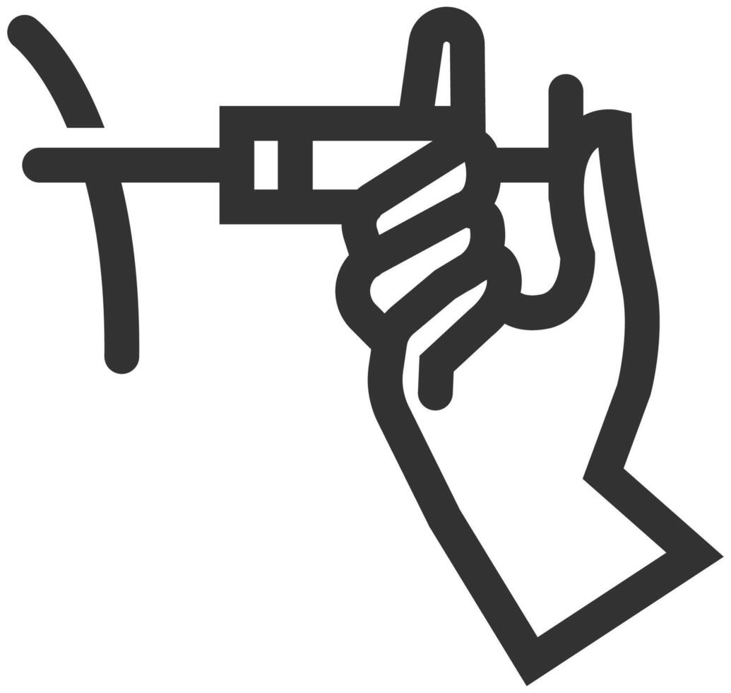 Vaccination icon in thick outline. Vaccine injection using syringe. vector