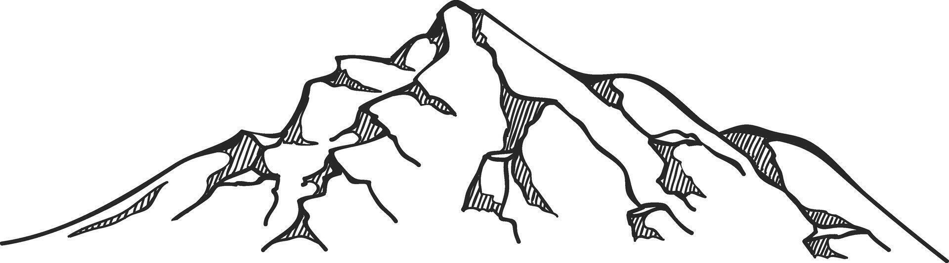 vector illustration hand drawn mountains