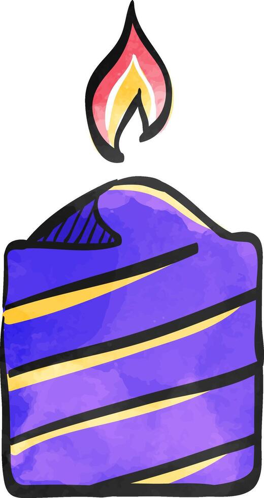 Candles icon in color drawing. Light, memorial, fire vector