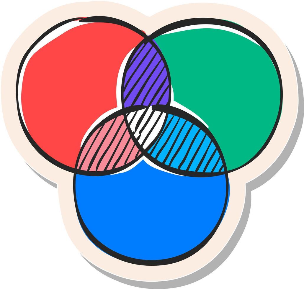 mano dibujado color ruedas icono en pegatina estilo vector ilustración
