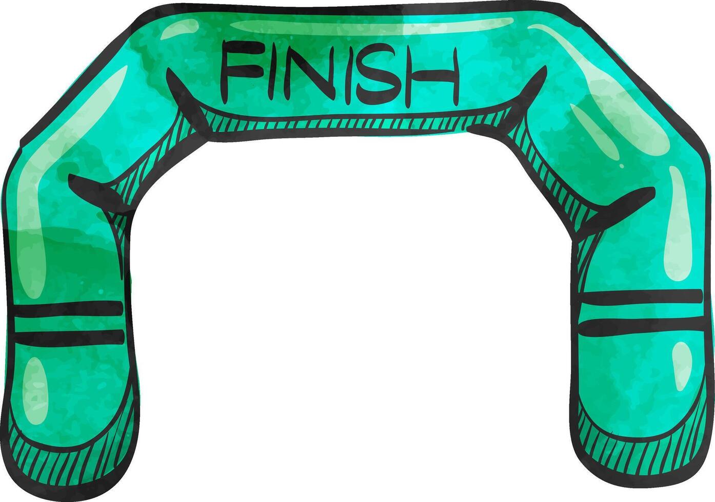 Finish line icon in watercolor style. vector