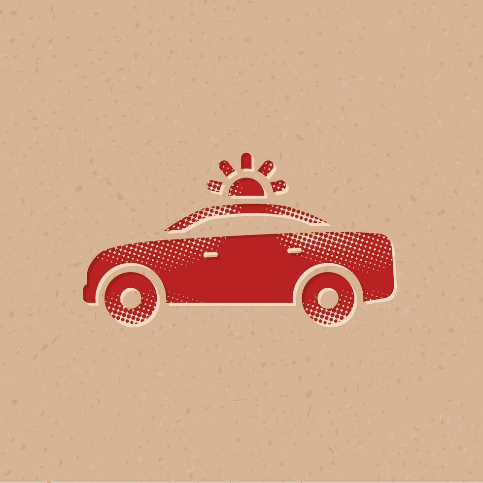 la seguridad coche trama de semitonos estilo icono con grunge antecedentes vector ilustración