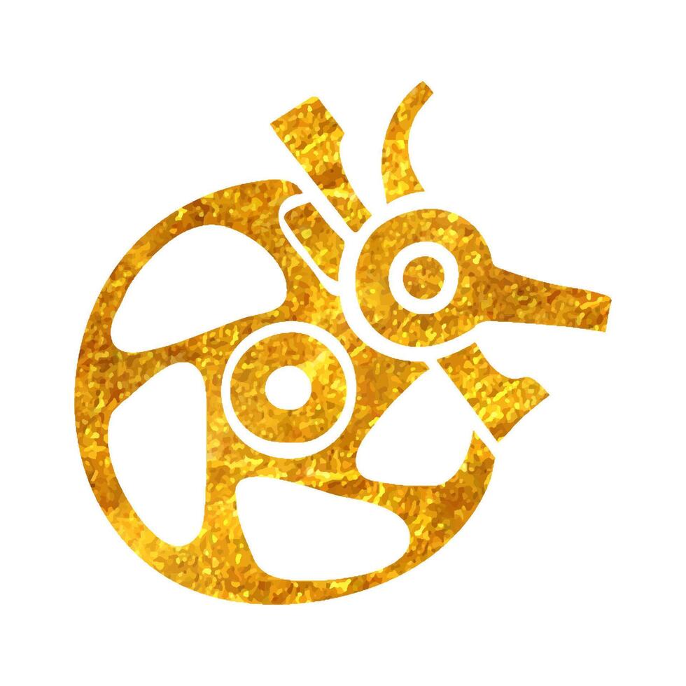 mano dibujado bicicleta freno icono en oro frustrar textura vector ilustración