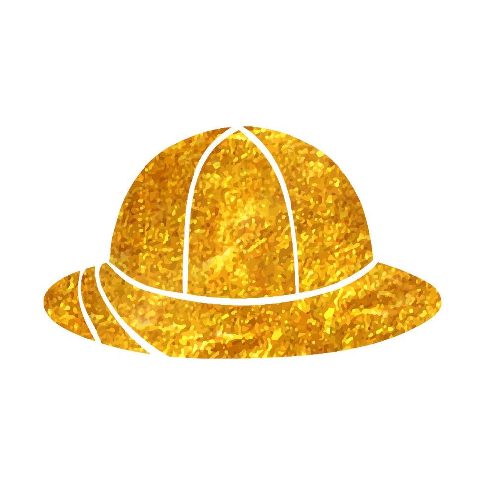 Hand drawn Safari icon icon in gold foil texture vector illustration