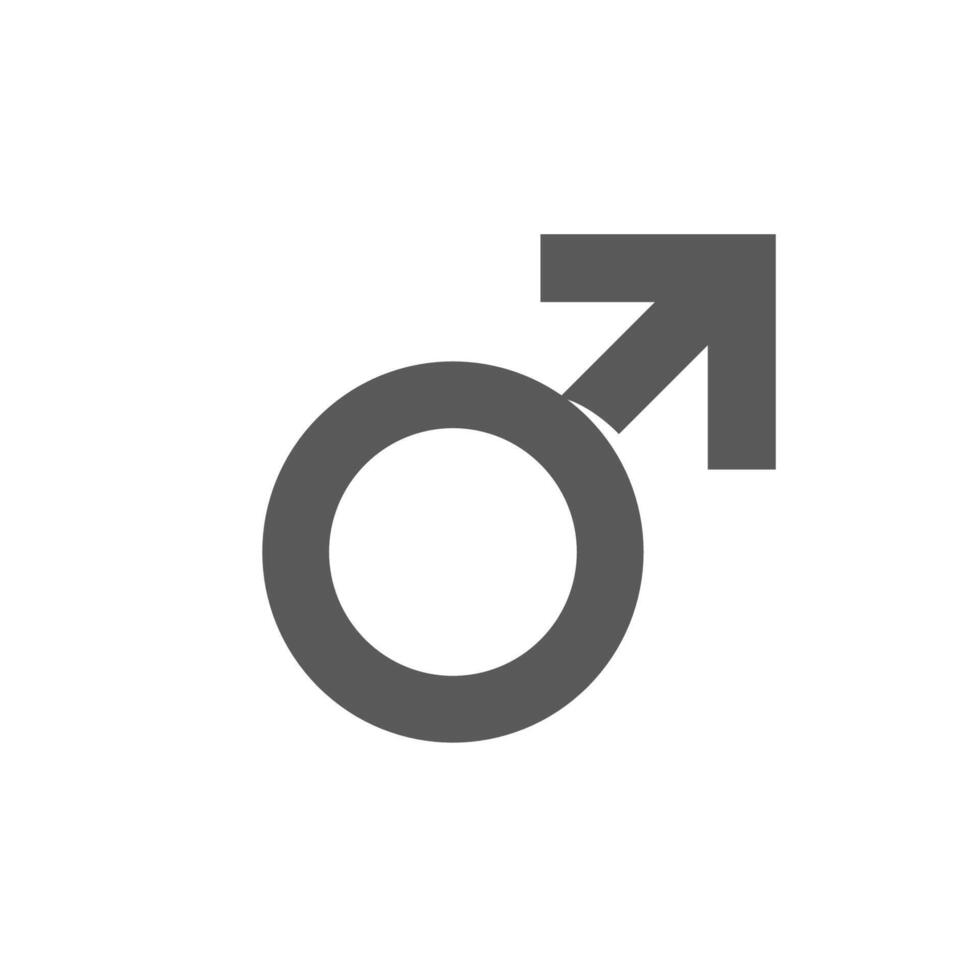 Male symbol icon in grayscale. Vector illustration.