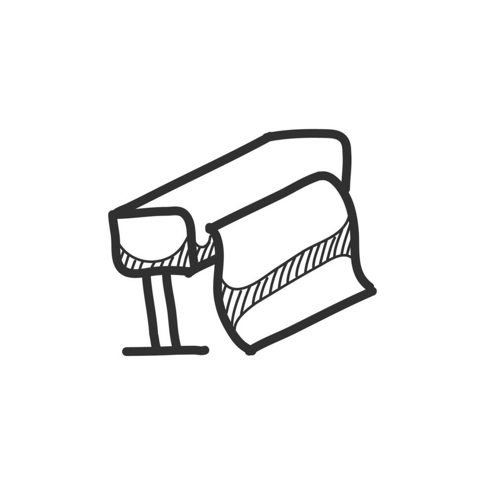 Printer icon in hand drawn doodle vector