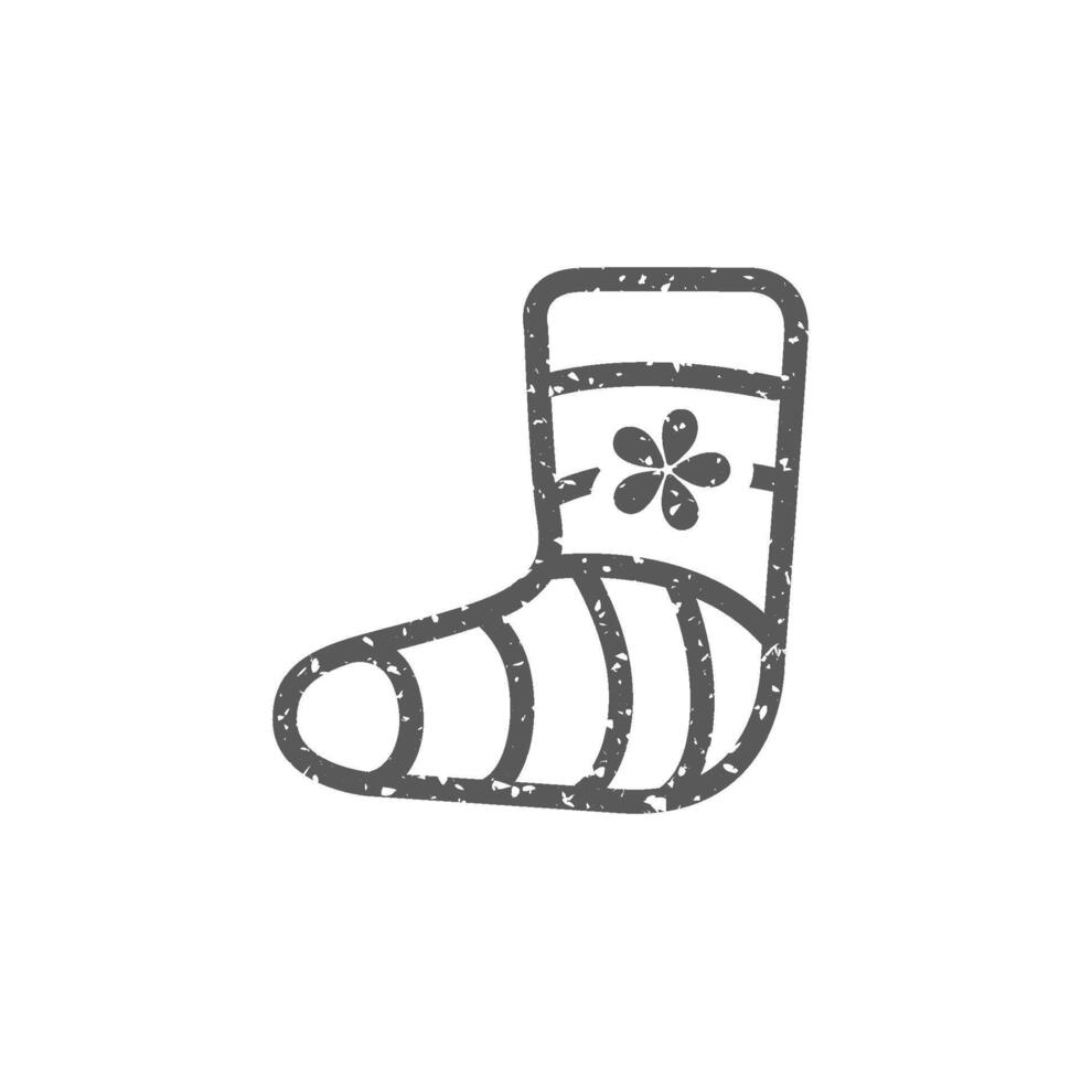 Injured foot icon in grunge texture vector illustration