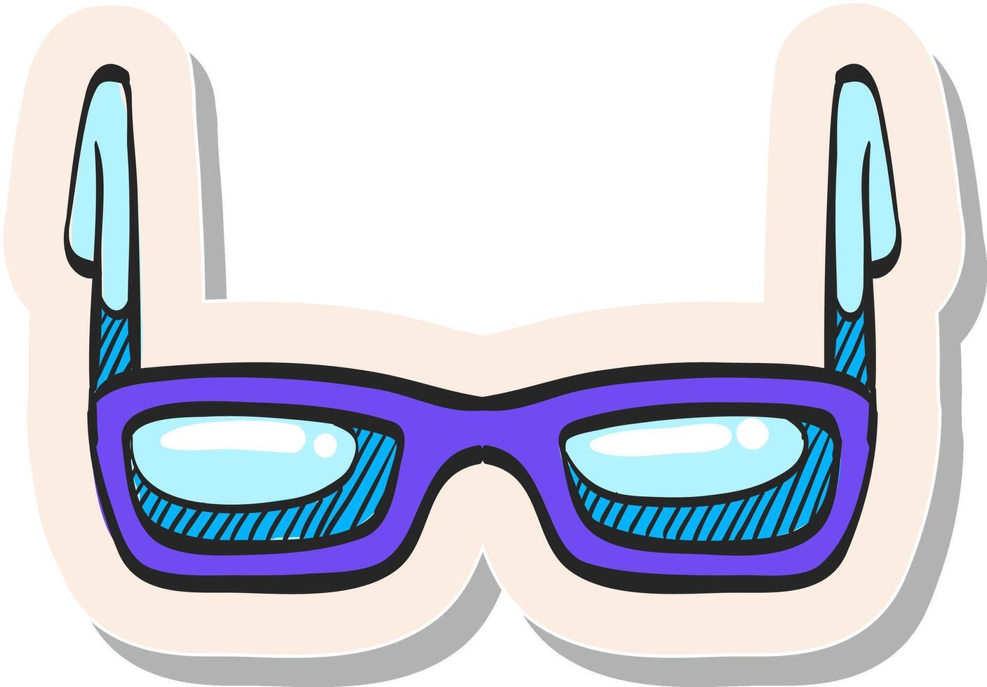 Hand drawn Eyeglasses icon in sticker style vector illustration