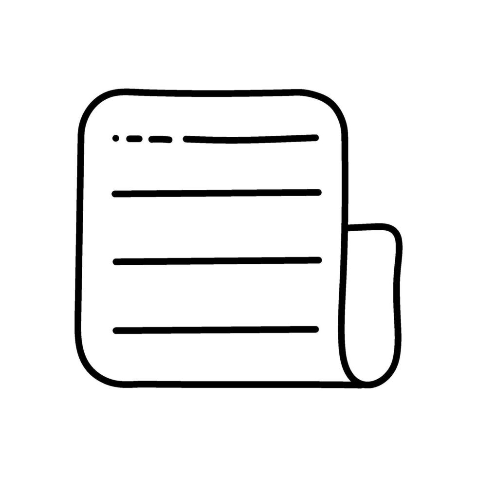 Document icon. Hand drawn vector illustration. Editable line stroke.