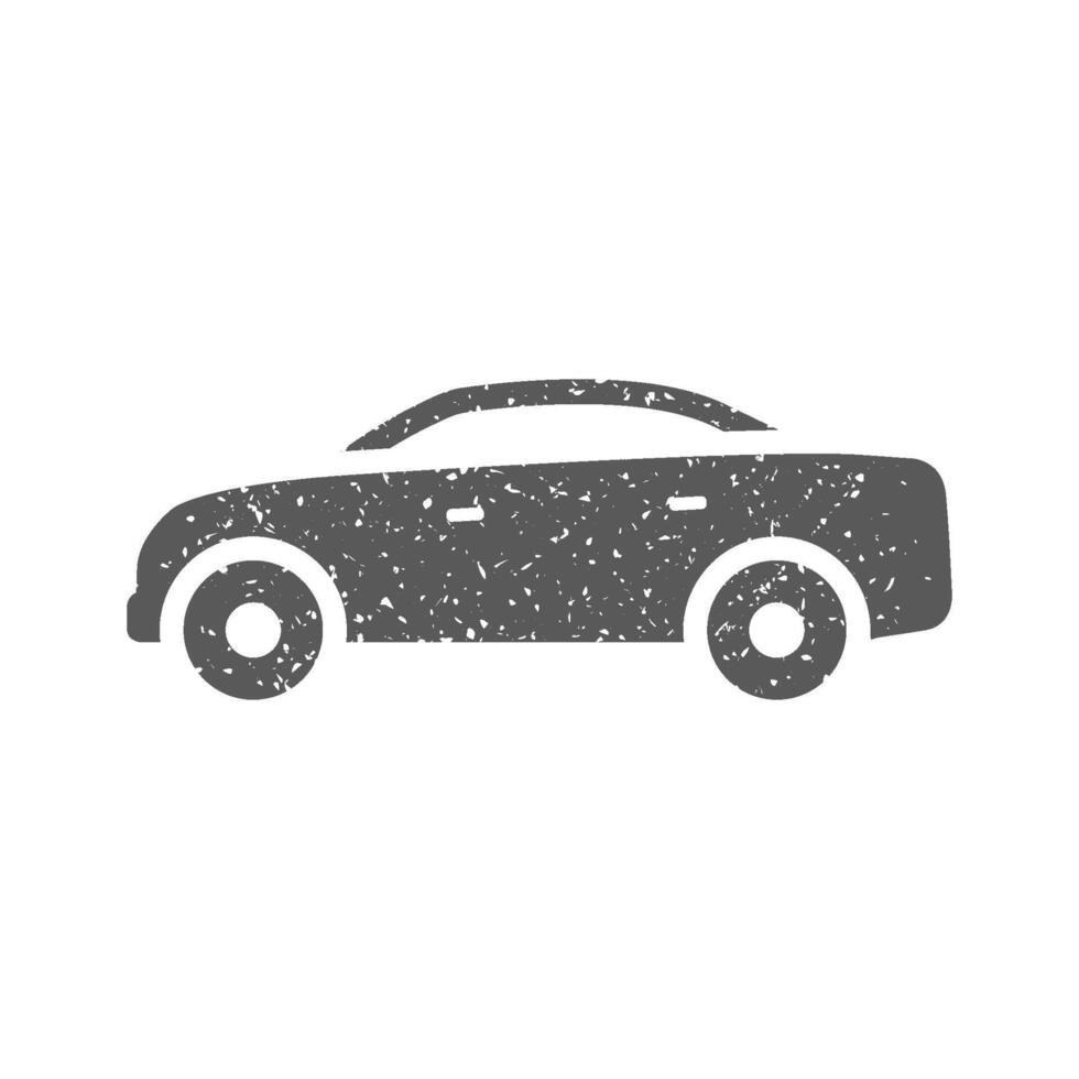 coche icono en grunge textura vector ilustración