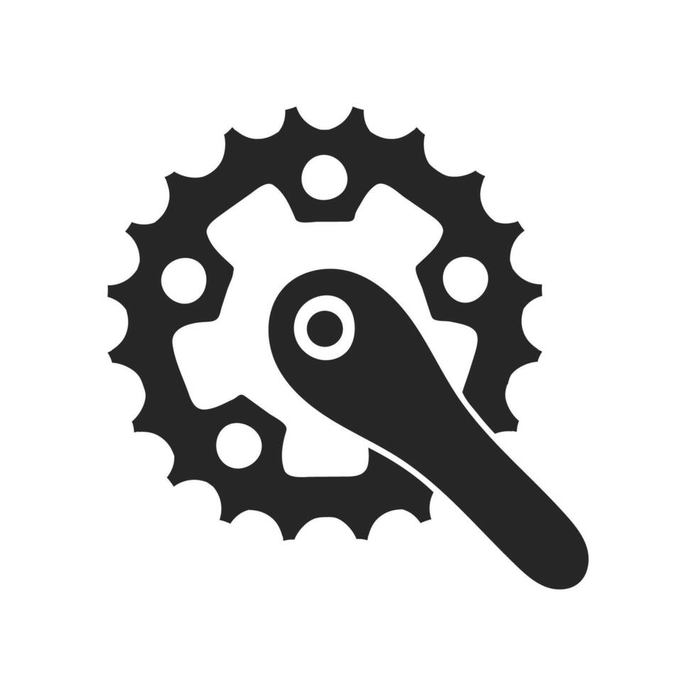 Hand drawn Bicycle crank set vector illustration