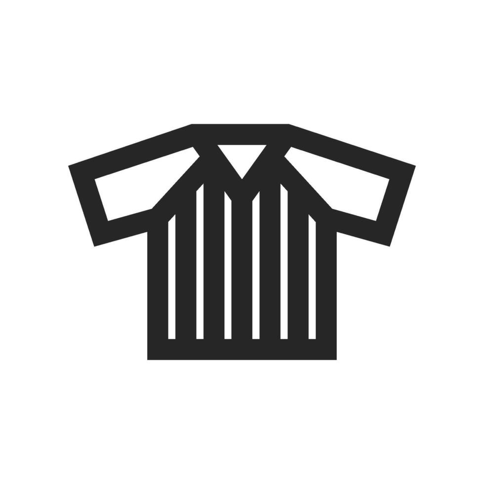 Baseball jersey icon in thick outline style. Black and white monochrome vector illustration.
