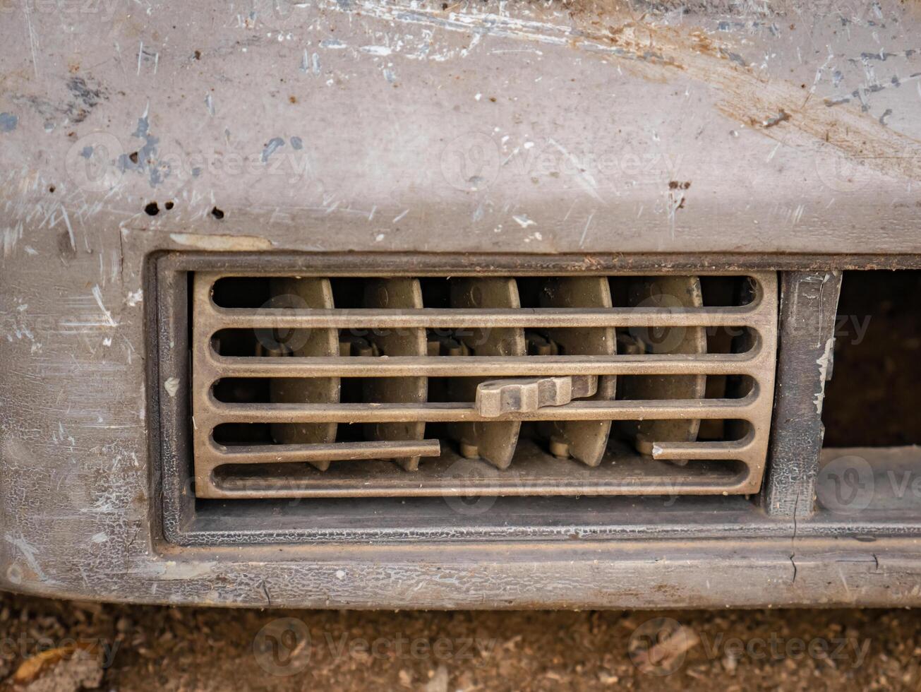 The case of car AC ventilation holes that old and faded with many photo