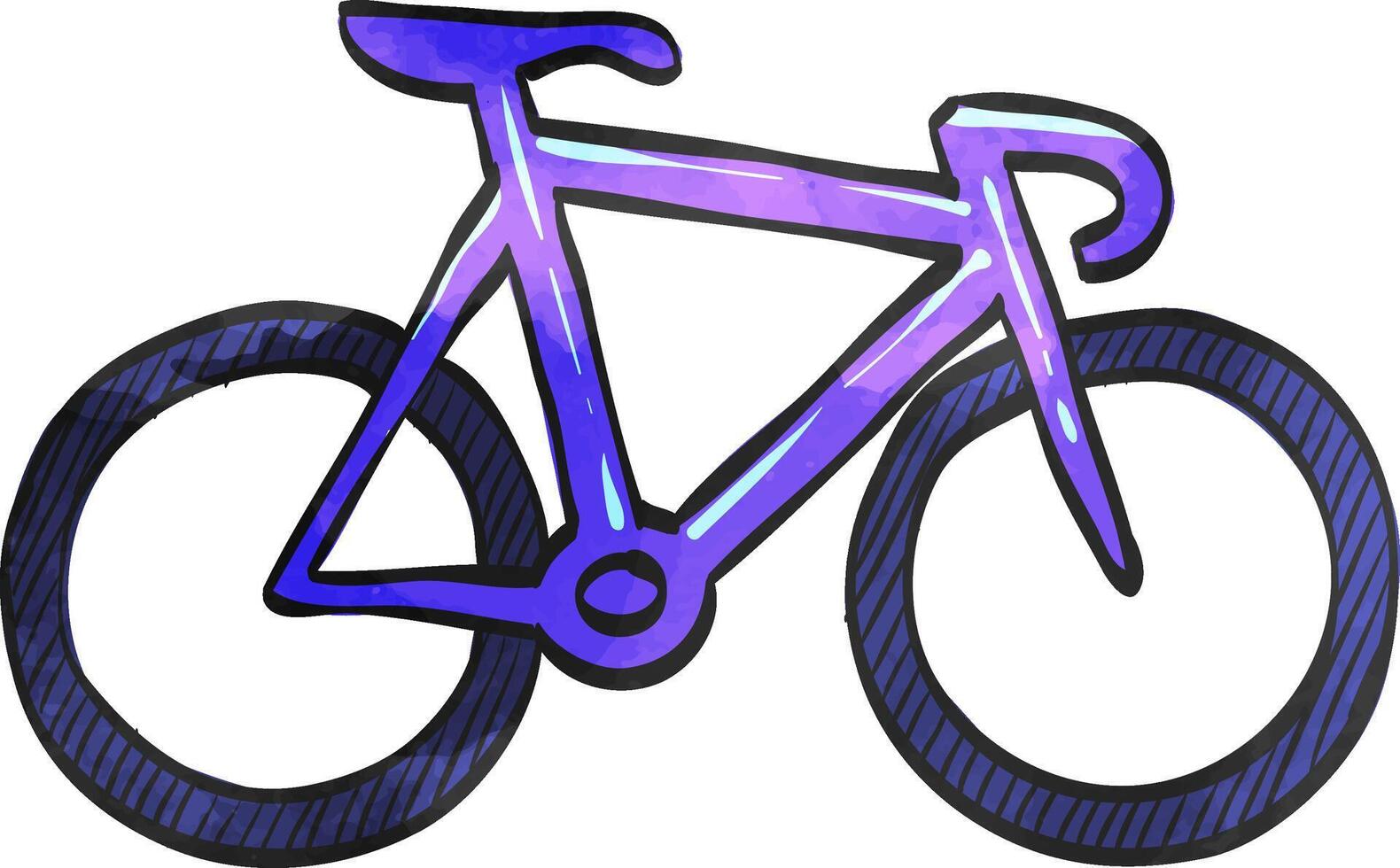 pista bicicleta icono en acuarela estilo. vector