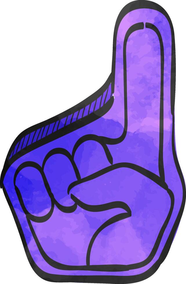 Foam glove icon in watercolor style. vector