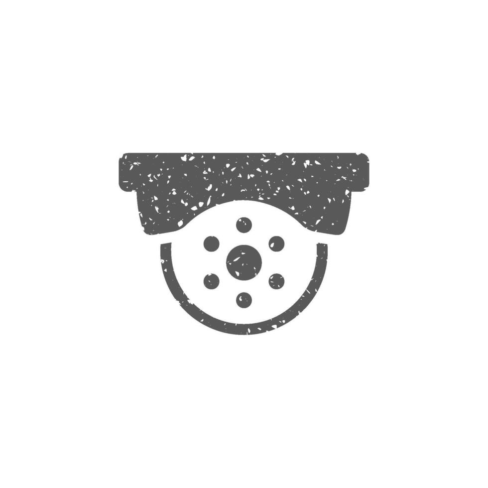 Surveillance camera icon in grunge texture vector illustration