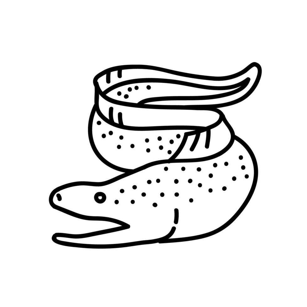 Moray eel icon. Hand drawn vector illustration.