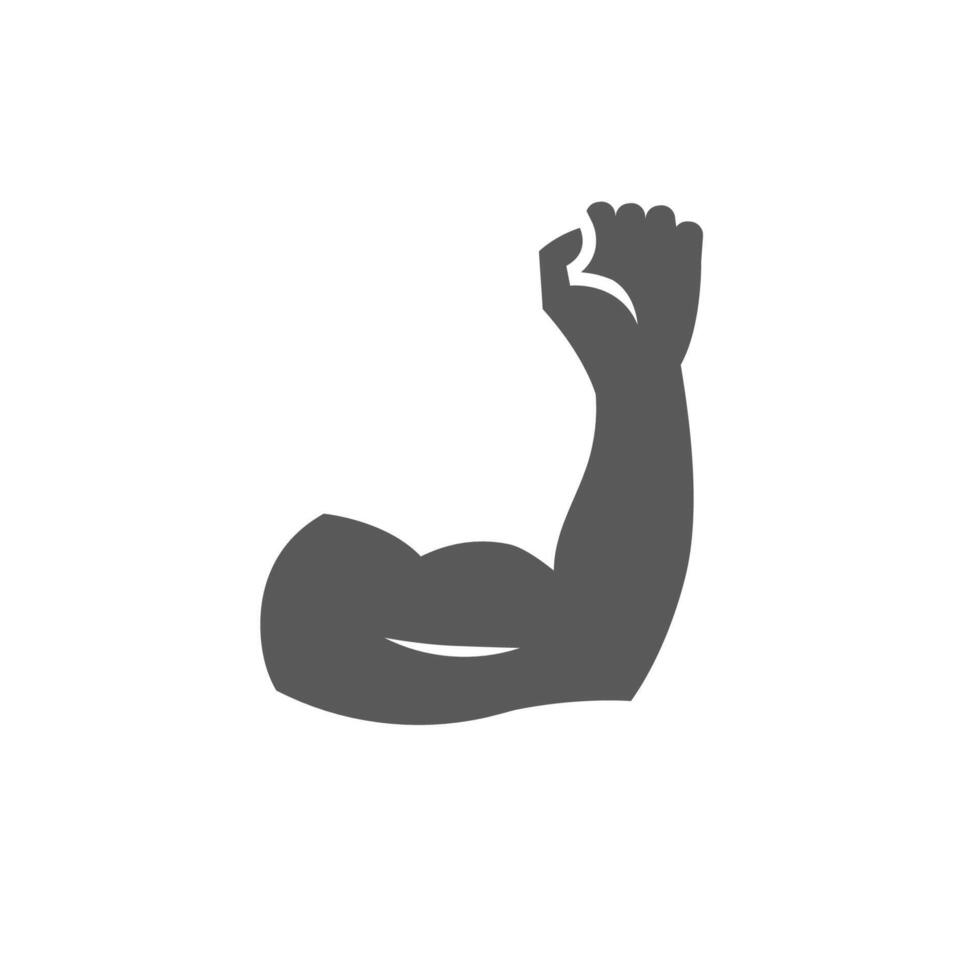 Flexed hand muscle in grayscale. Vector illustration.