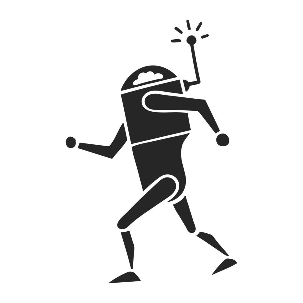 Hand drawn robot icon industrial technology vector illustration