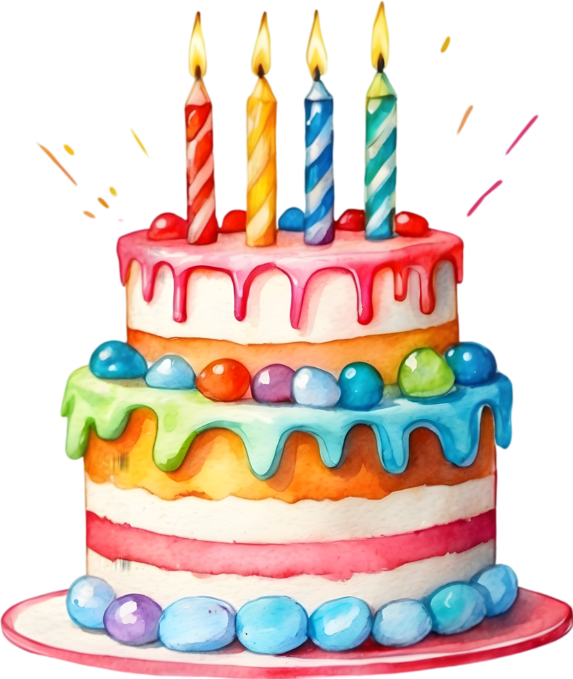 AI generated birthday cake with candles on top of it png