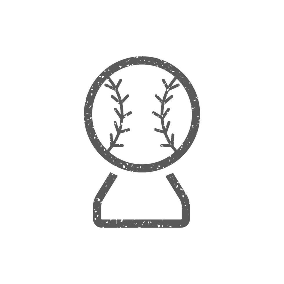 Baseball trophy icon in grunge texture vector illustration