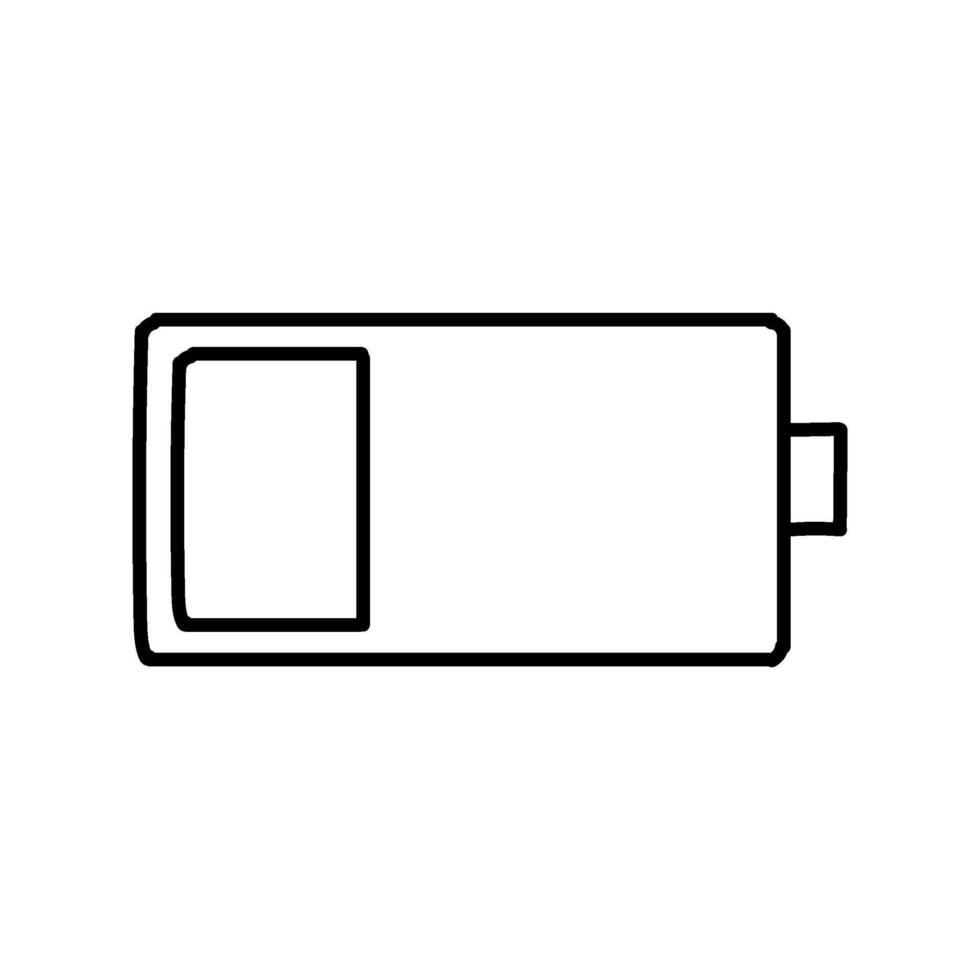 Low battery icon. Hand drawn vector illustration. Editable line stroke.