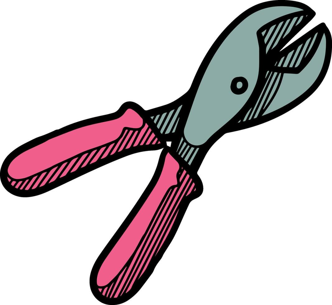 Wire cutter icon  style color vector illustration