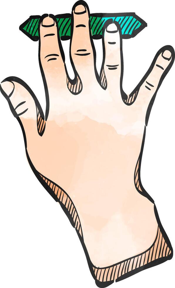 Finger gesture icon in watercolor style. vector