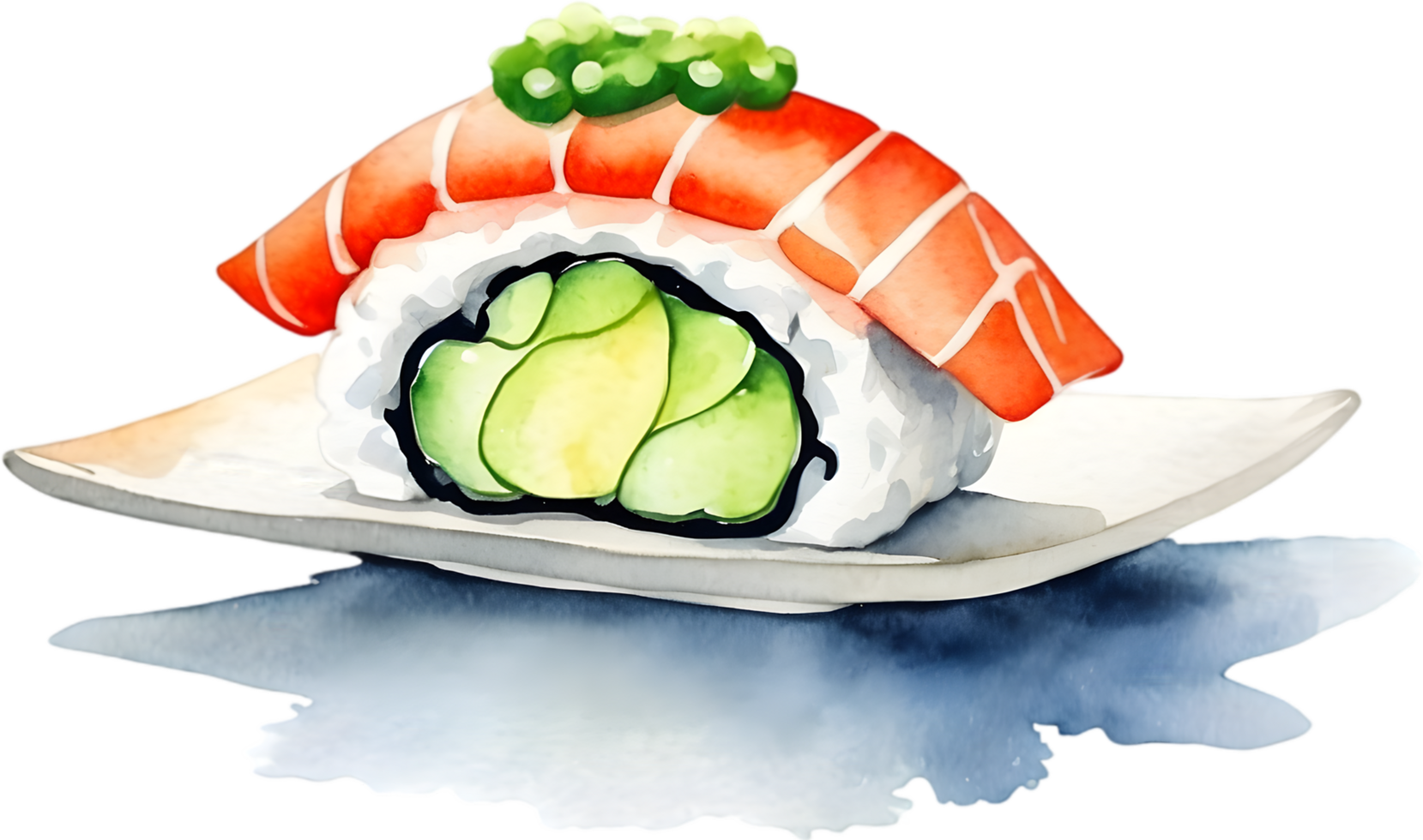 ai gerado Sushi png, transparente fundo png