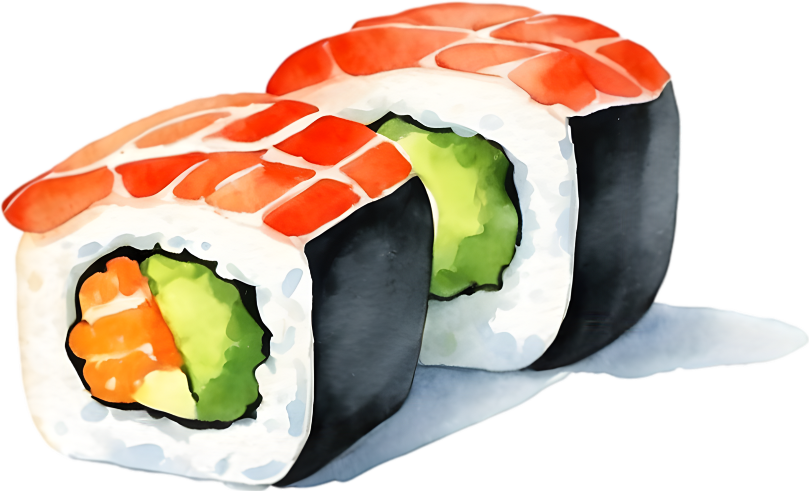 AI generated sushi png, transparent background png