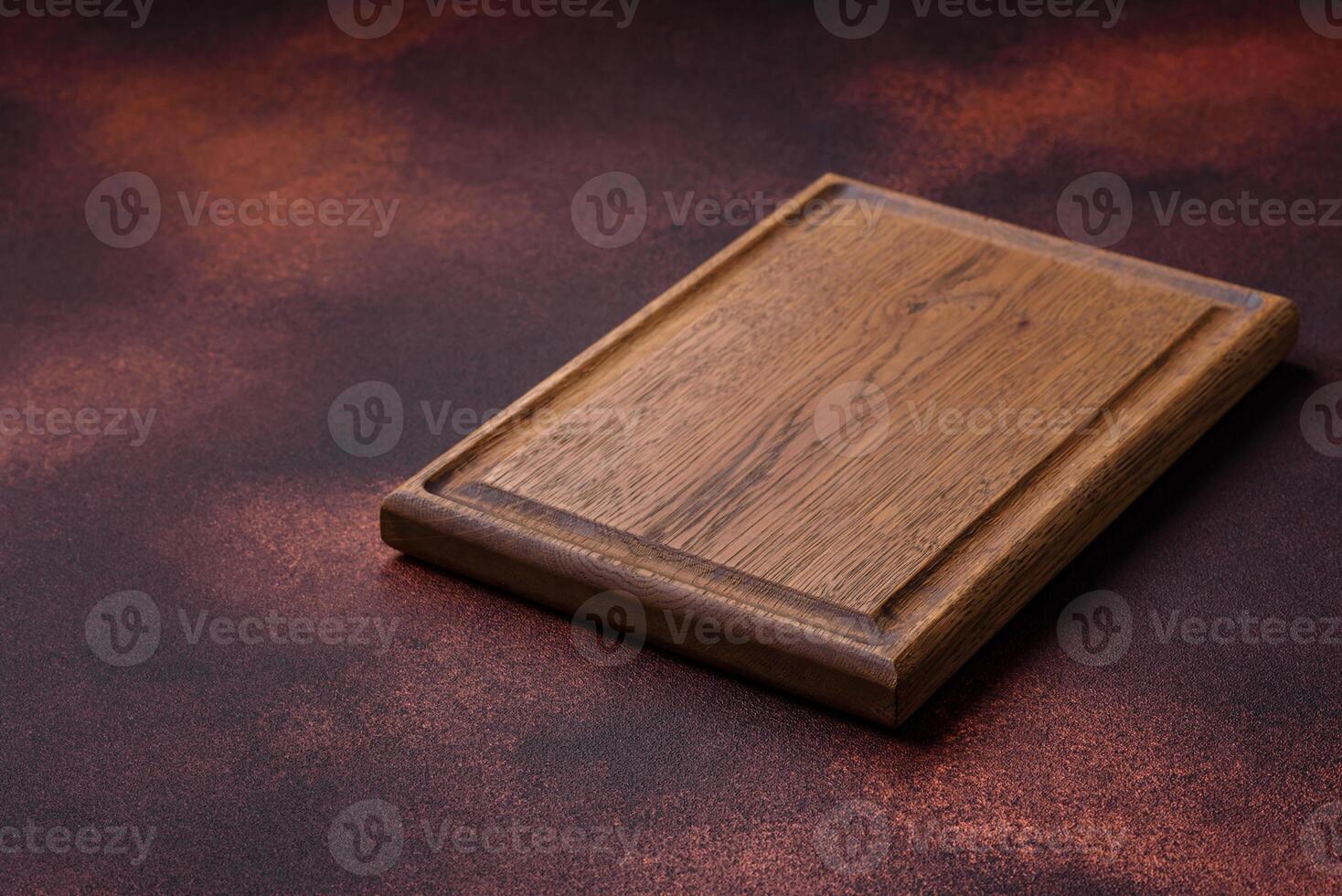 vacío rectangular de madera corte tablero en texturizado hormigón antecedentes foto