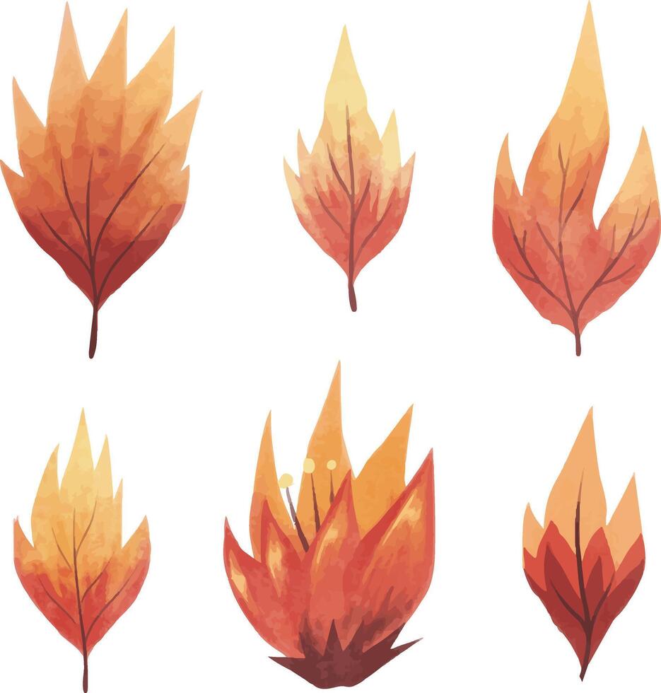 leaf, vector, autumn, illustration, nature, design, icon, fire, flower, plant, flame, logo, symbol, pattern, decoration, leaves, spring, maple, art, set, orange, floral, element, tree, yellow vector