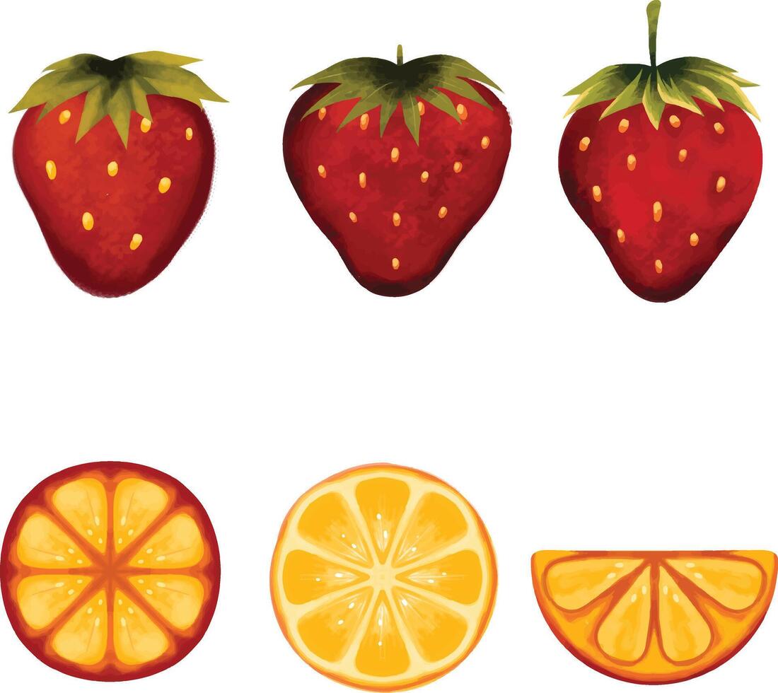 graphic, hand drawn, kids, textile, daisy, fabric, wallpaper, fruit, red, strawberry, juicy, orange vector