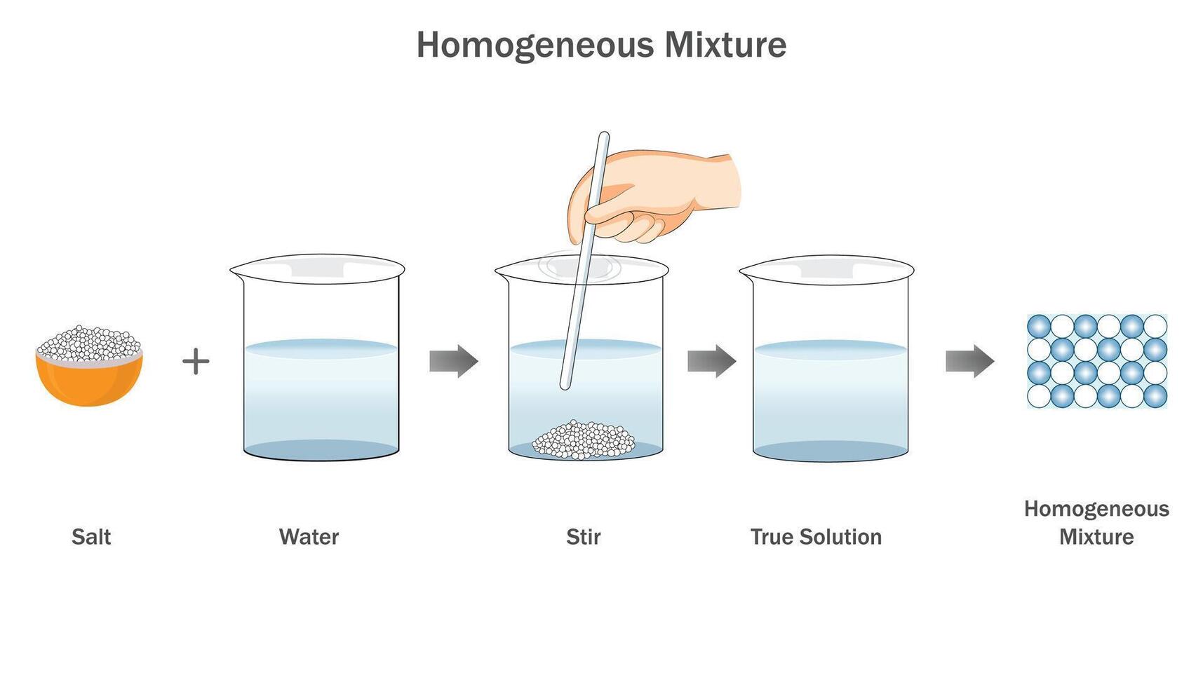 homogéneo mezcla es uniforme mezcla de sustancias, consistente en composición a lo largo de vector