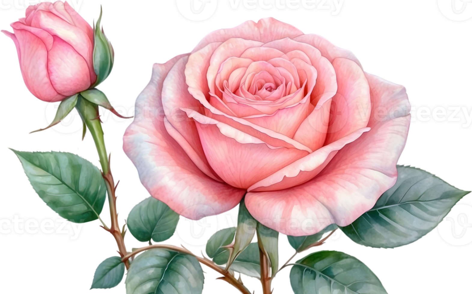 AI generated rose flowers watercolor  png