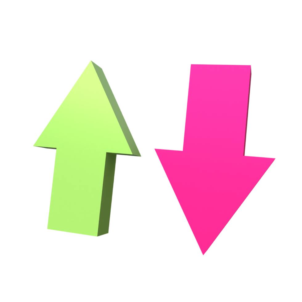 Unique Download upload arrow 3D rendering icon illustration simple.Realistic illustration. png