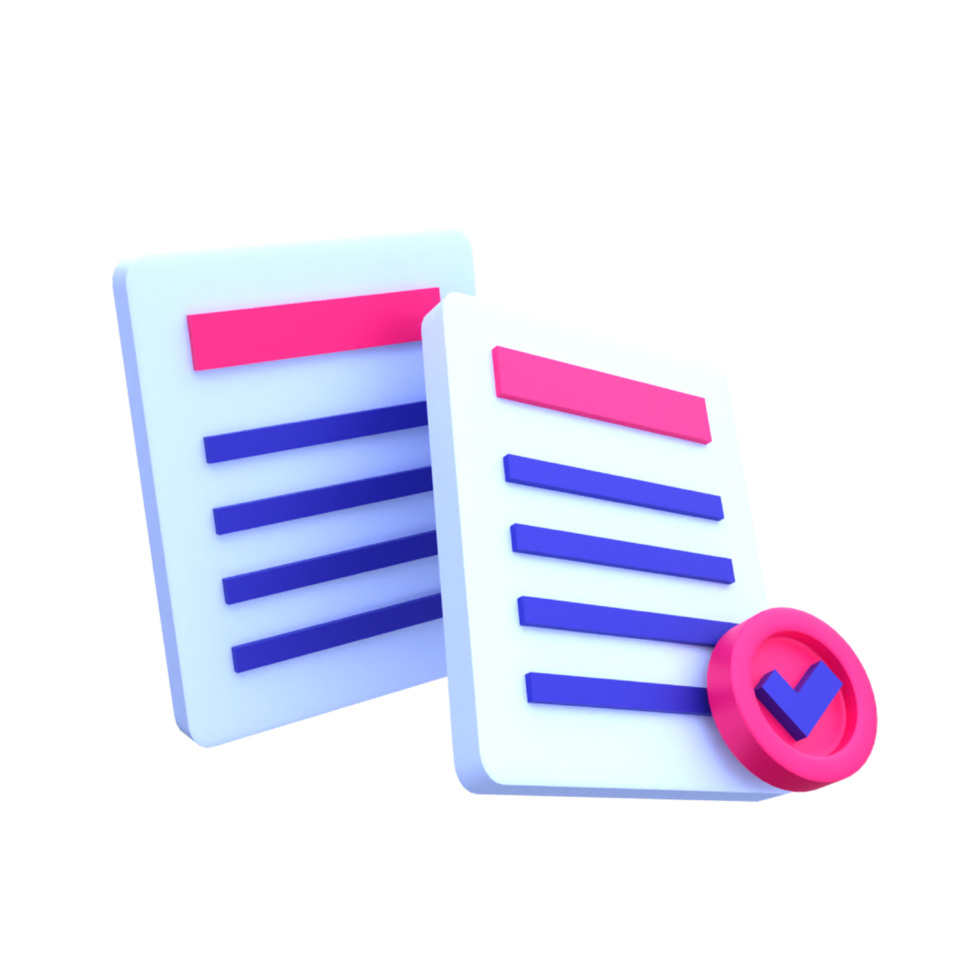 Unique New document 3D rendering icon illustration simple.Realistic illustration. png