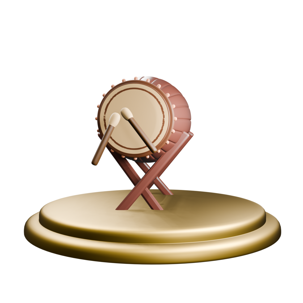 3D Islamic Drum Illustration png