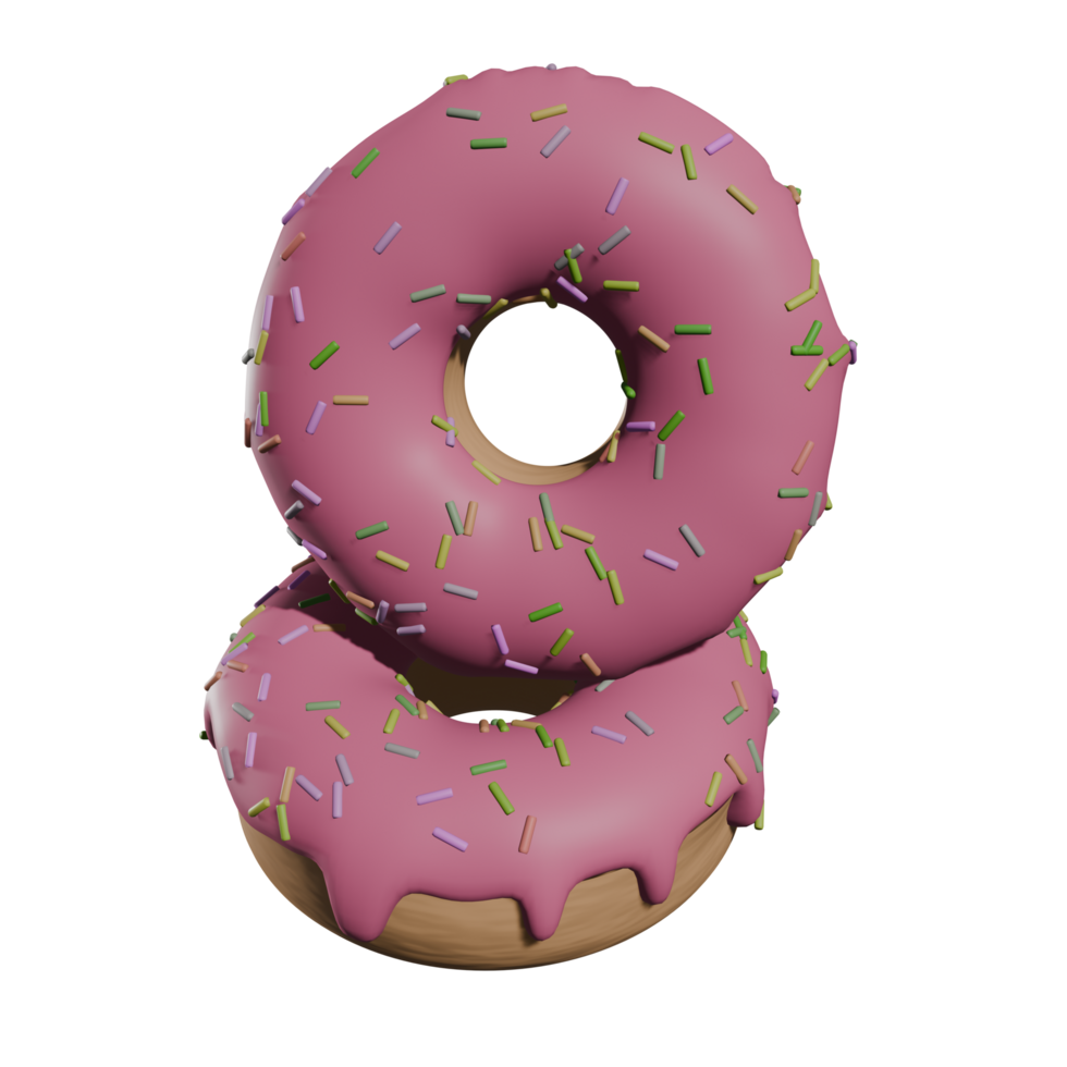 3D Donuts Illustration png