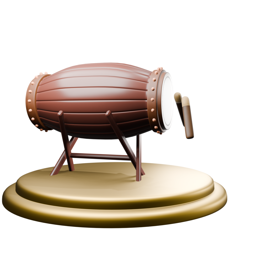 3D Islamic Drum Illustration png