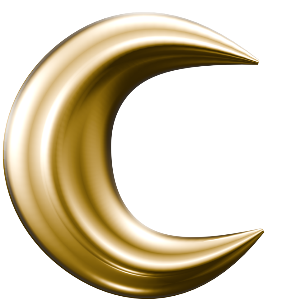 3D Gold Crescent png